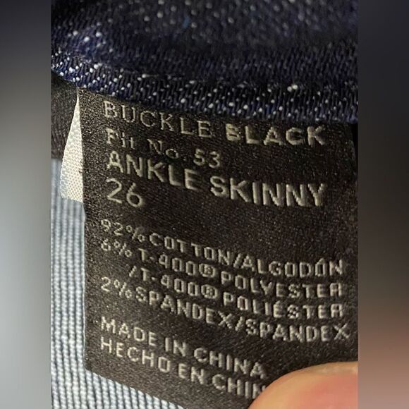 Buckle Black 26x30 Ankle Skinny Mid Rise Stretch Denim Jeans EUC - Picture 7 of 10